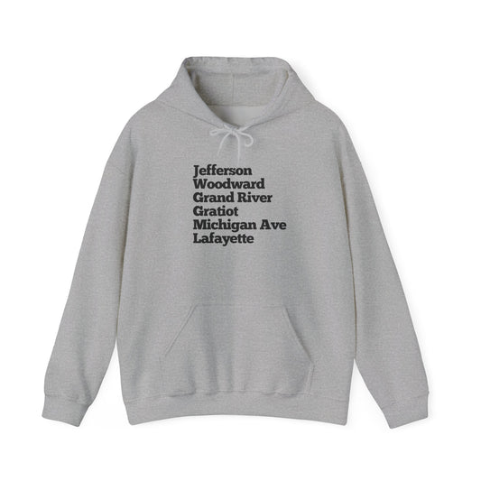 Detroit Street Names Hoodie