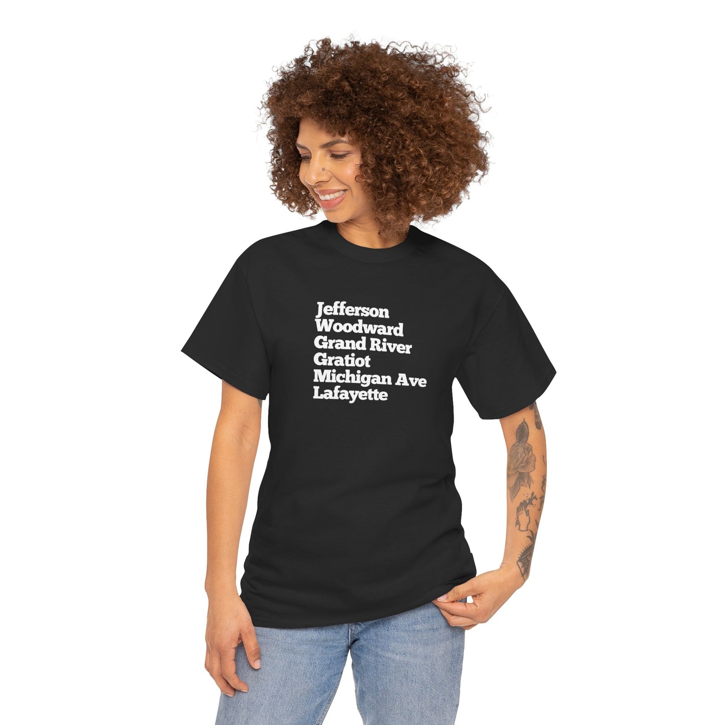 Unisex Detroit Street Names Tee