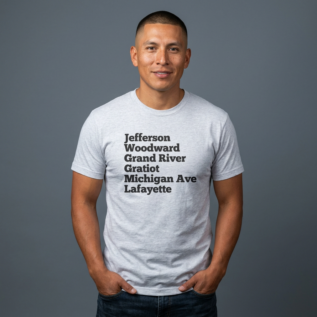 Unisex Detroit Street Names Tee