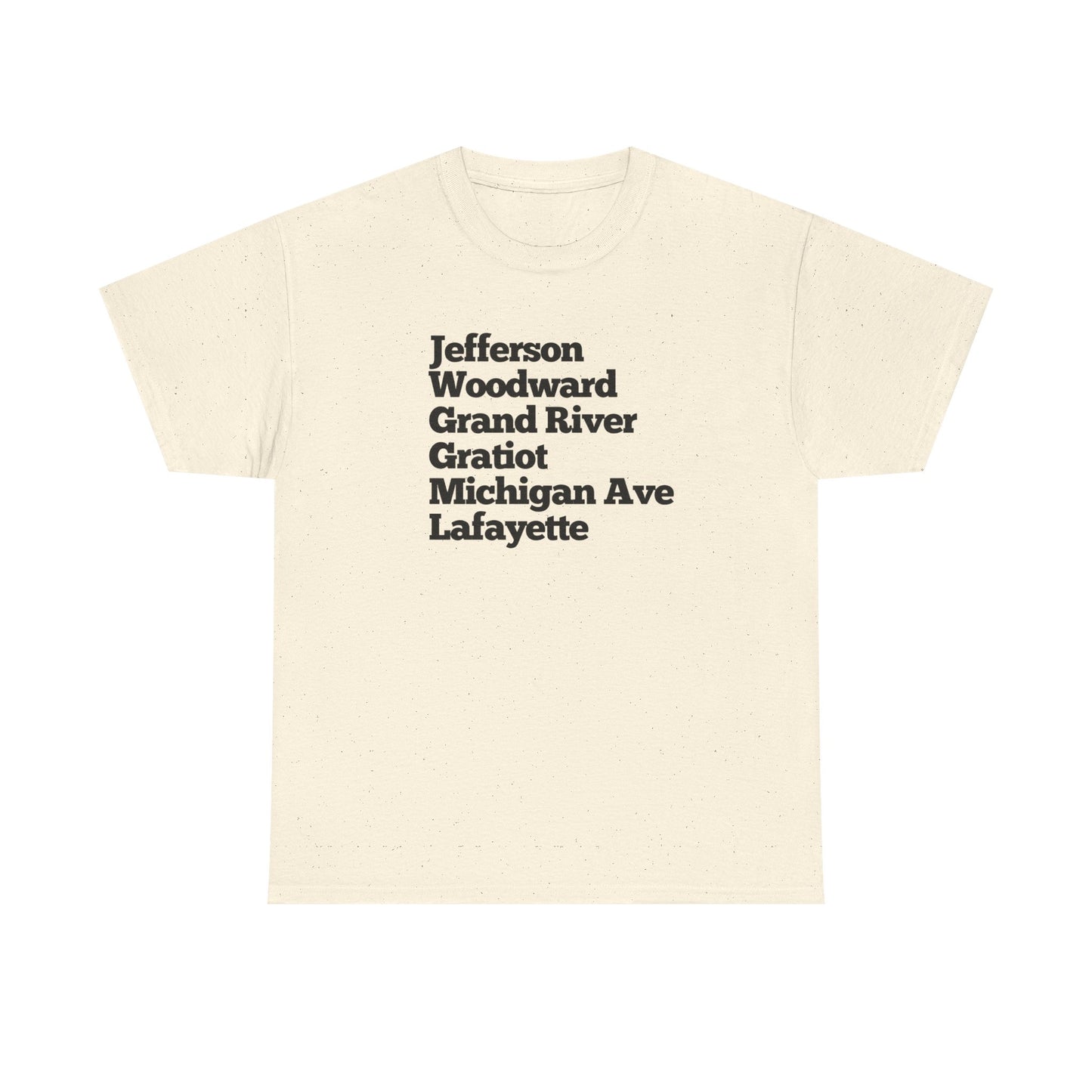 Unisex Detroit Street Names Tee