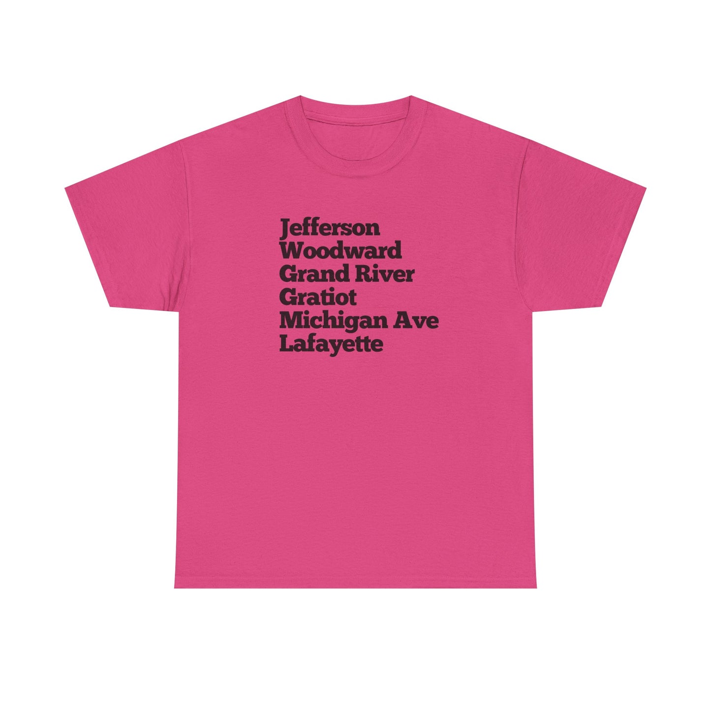 Unisex Detroit Street Names Tee