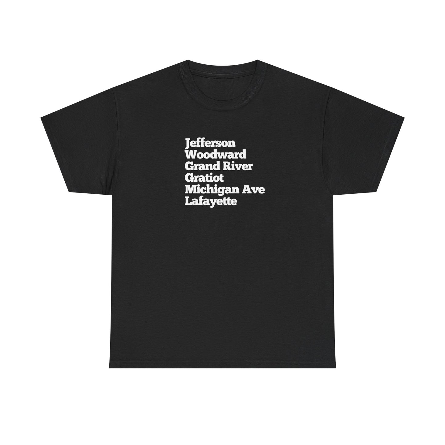 Unisex Detroit Street Names Tee